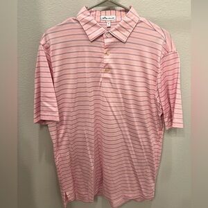 Peter Millar Pink Striped Polo Shirt